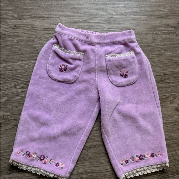 Koala Kids Pink Baby Pants with Lace Detail - Picture 2 of 3